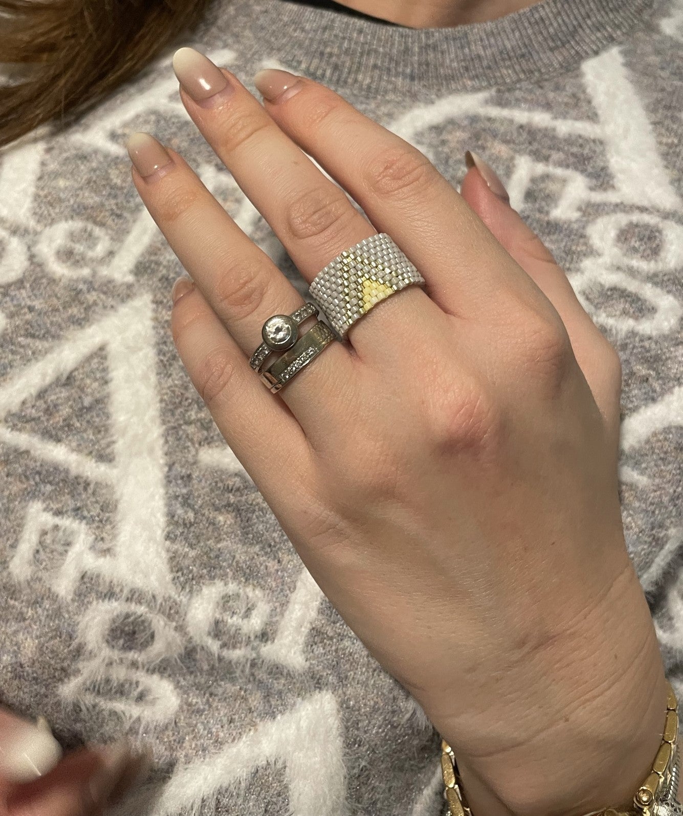 Korálkový prsten Maják