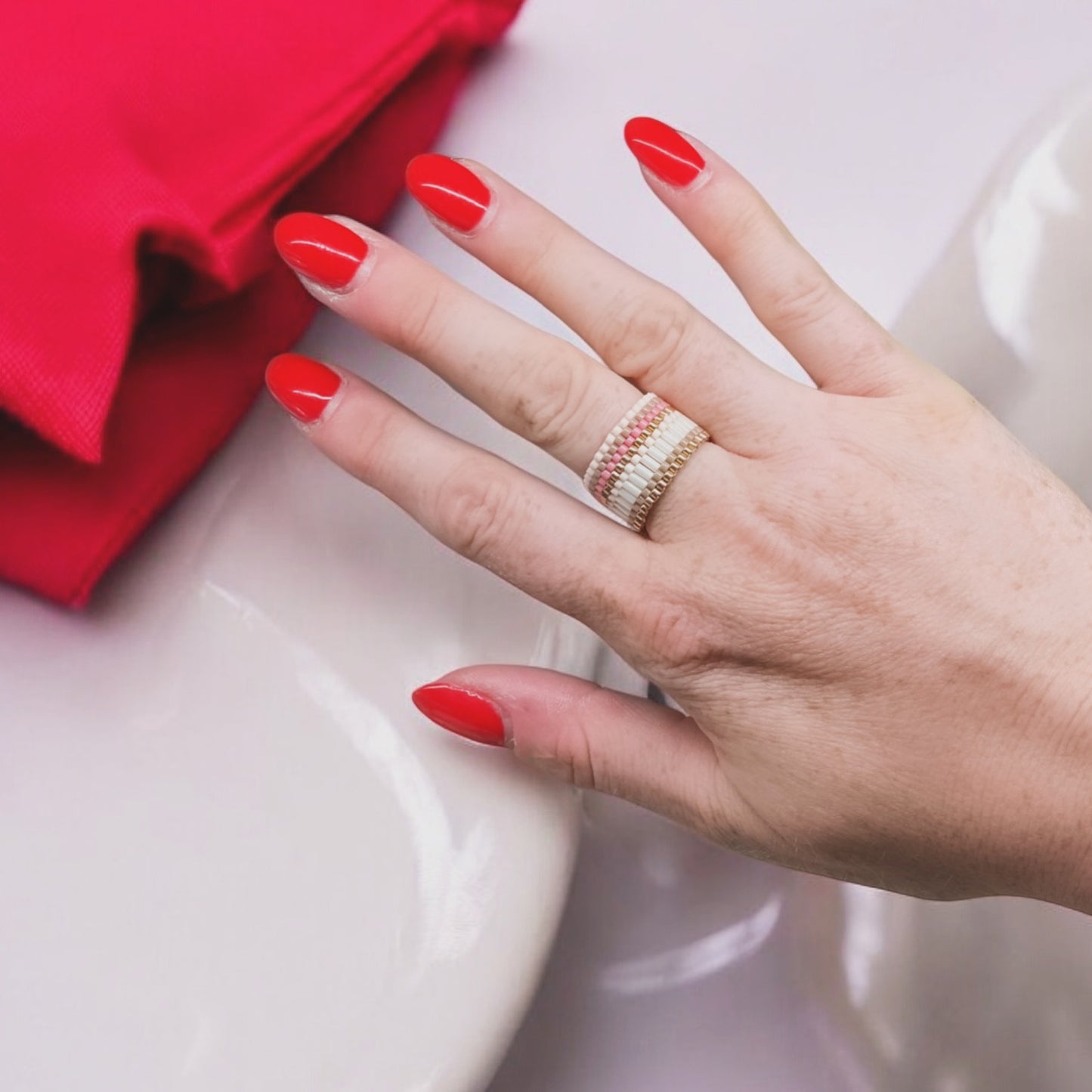 Korálkový prsten Rosa Coeli